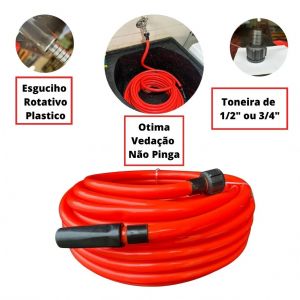 Mangueira Jardim Águas Claras Silicone Flex Laranja 1/2x2mm 40m